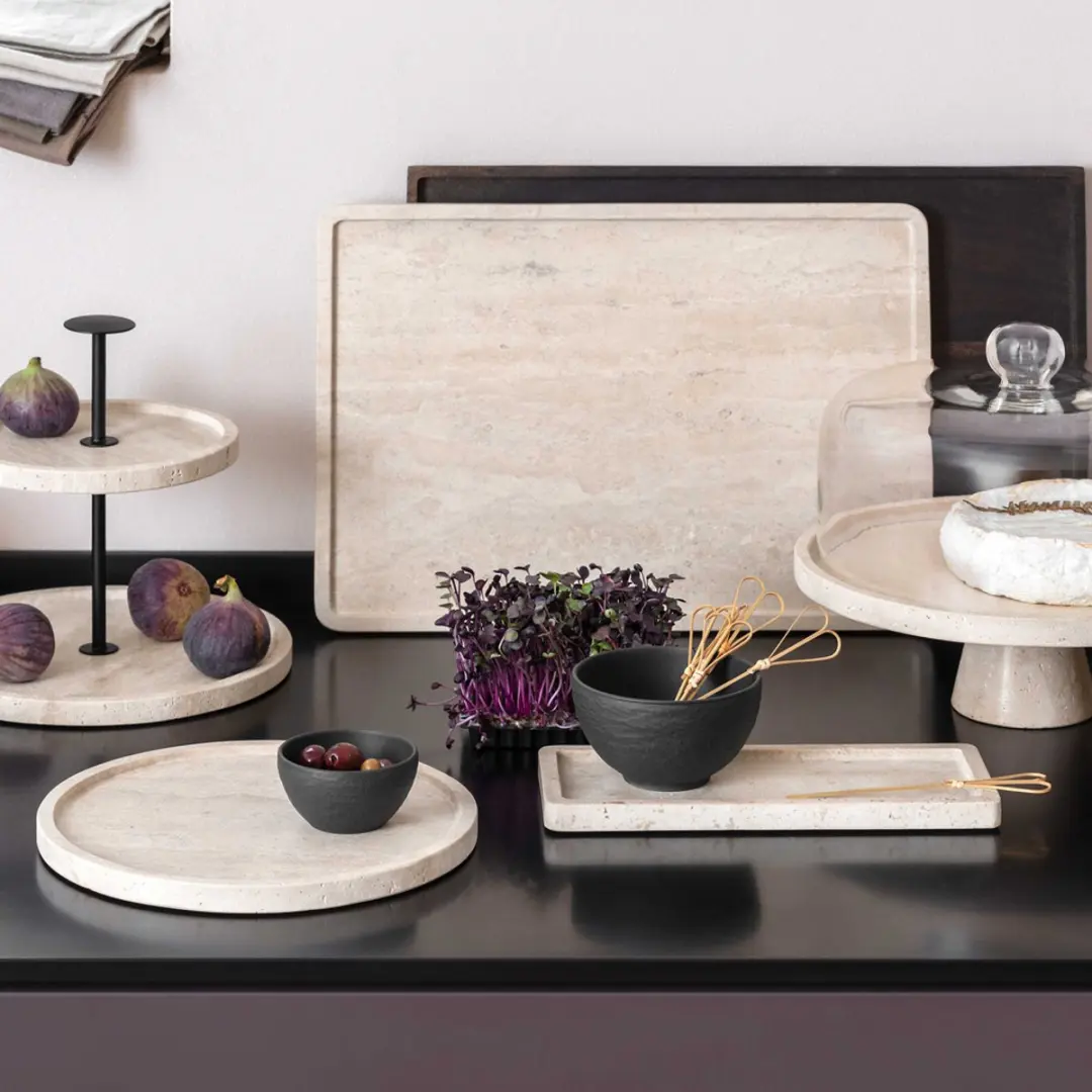 Villeroy & Boch Manufacture Travertine Servierschaal - Ø28cm - Beige