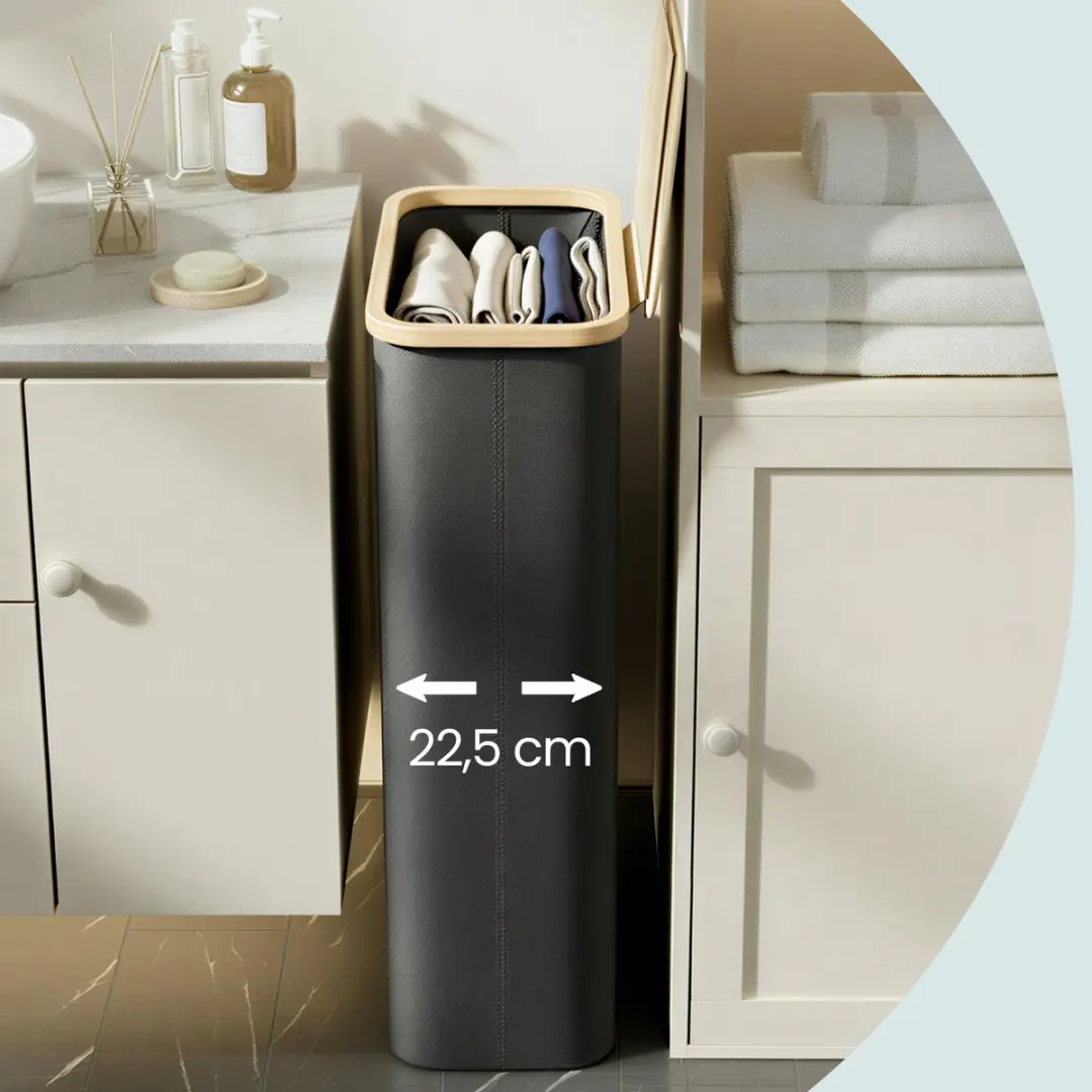 Songmics LCB506B01 Wasmand met deksel 65L - 4 vakken - Opvouwbaar - afbeelding 6 van 6