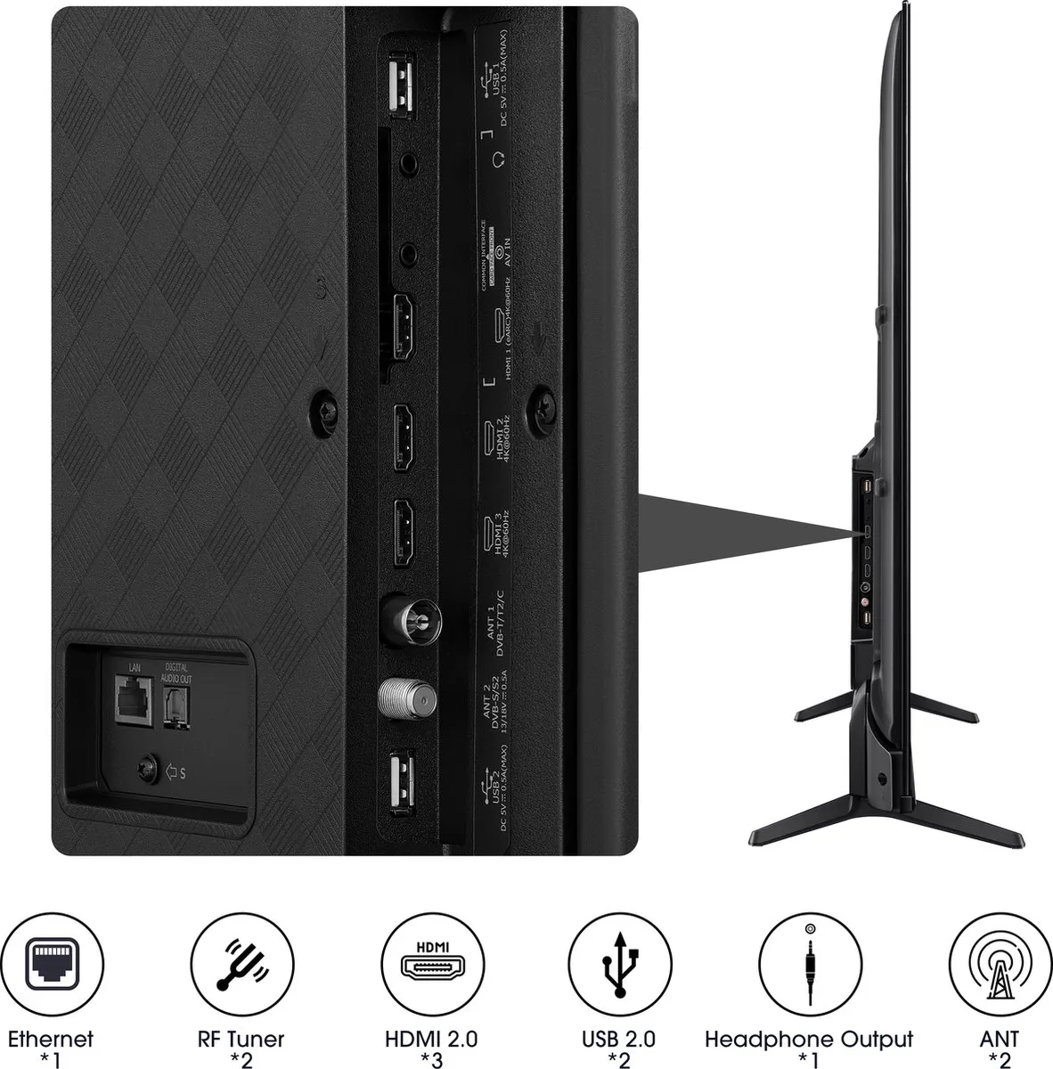 Hisense 65A6K 65 inch 4K LED TV - Zwart
