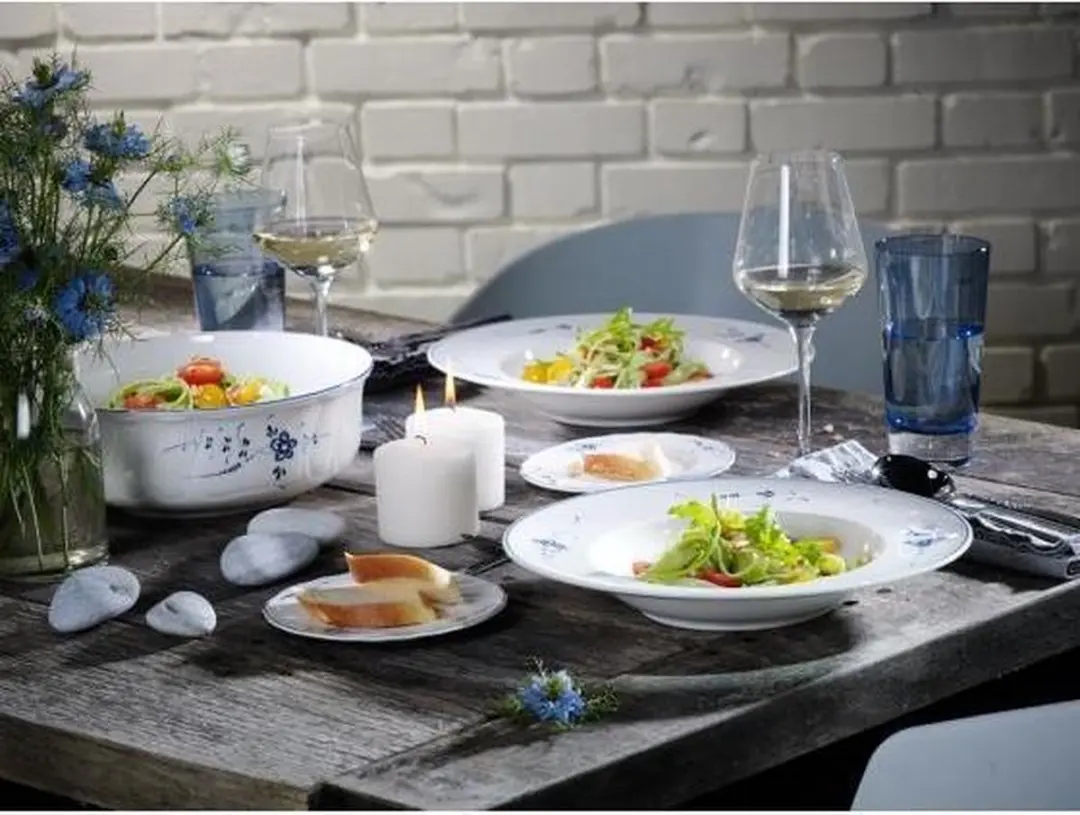 Villeroy & Boch Vieux Luxembourg Theekop & Schotel 150ml - MPN 1023411260 - Wit-blauw
