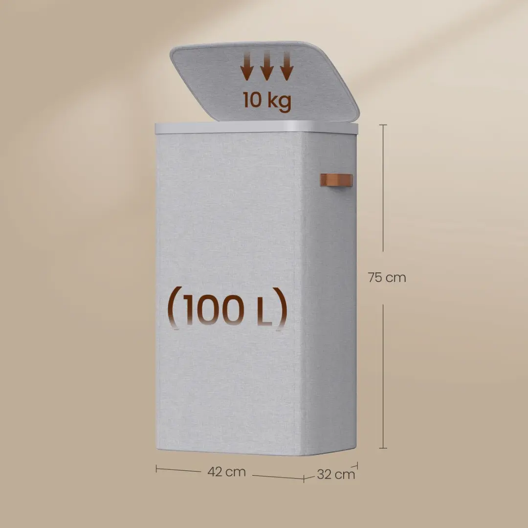 Songmics LCB811GD01 Wasmand 100L - Grijs