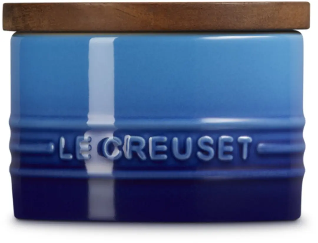 Le Creuset Signature Voorraadpot Azure 200ml - Houten deksel