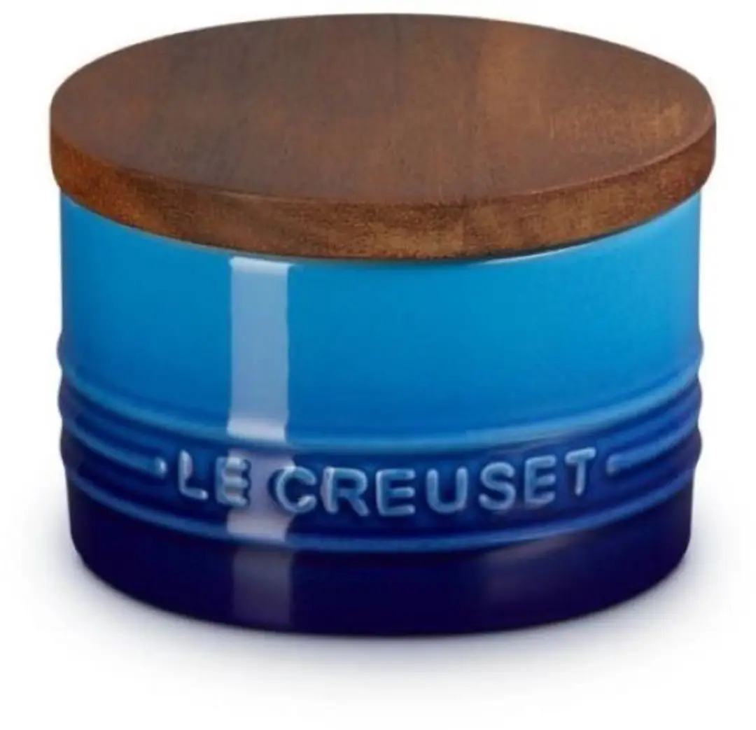 Le Creuset Signature Voorraadpot Azure 200ml - Houten deksel