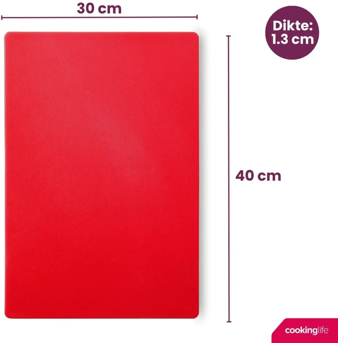 Cookinglife Snijplank HACCP Rood 40x30cm - Vlees