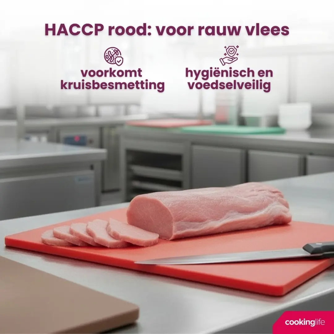 Cookinglife Snijplank HACCP Rood 40x30cm - Vlees