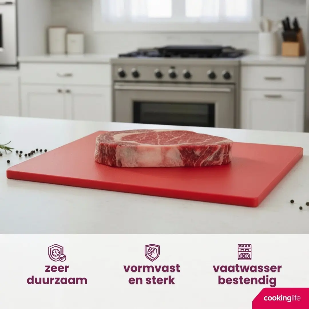 Cookinglife Snijplank HACCP Rood 40x30cm - Vlees