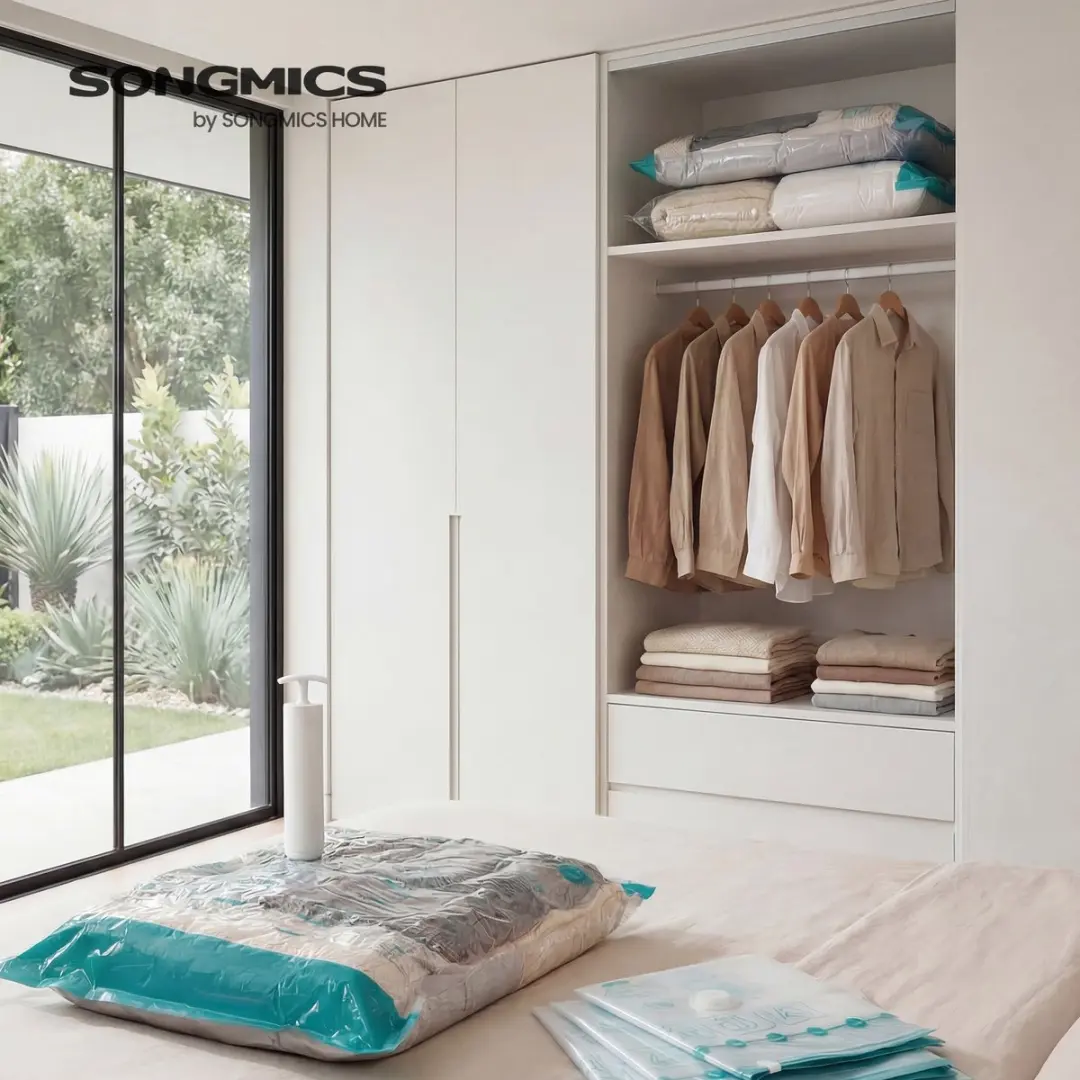Songmics Vacuumzakken 8 Stuks - Herbruikbaar - Transparant
