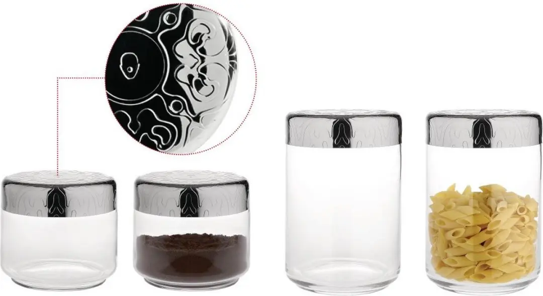 Alessi Dressed Marcel Wanders Voorraadpot 1000ml - RVS/Glas