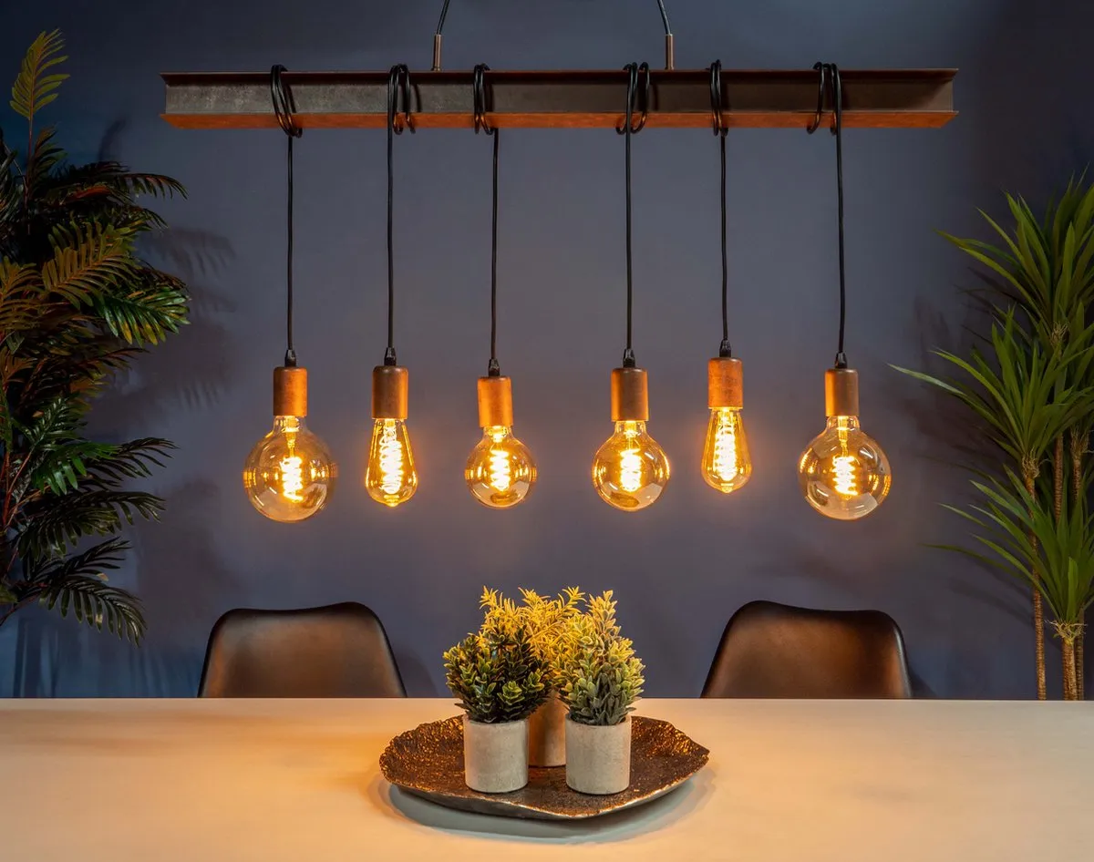 Eglo Townshend 4 Hanglamp - Antiek-Bruin - afbeelding 6 van 6