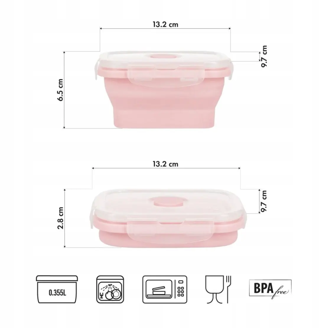 Nils Lunchbox Opvouwbaar Roze 355ml