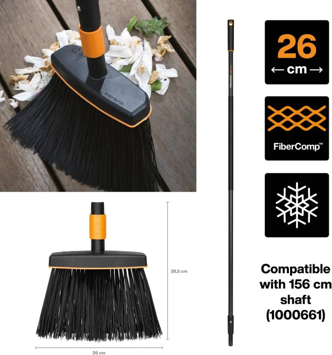 Fiskars Quikfit Bezemkop 1001415 - 260mm Zwart