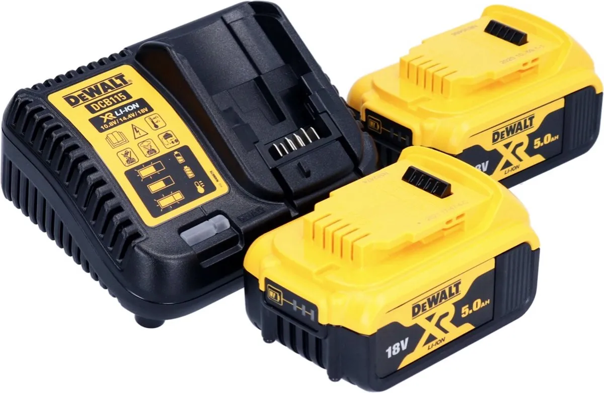DeWalt DCW210 Excentrische Schuurmachine 125mm - 2x 5.0Ah Accu + Lader