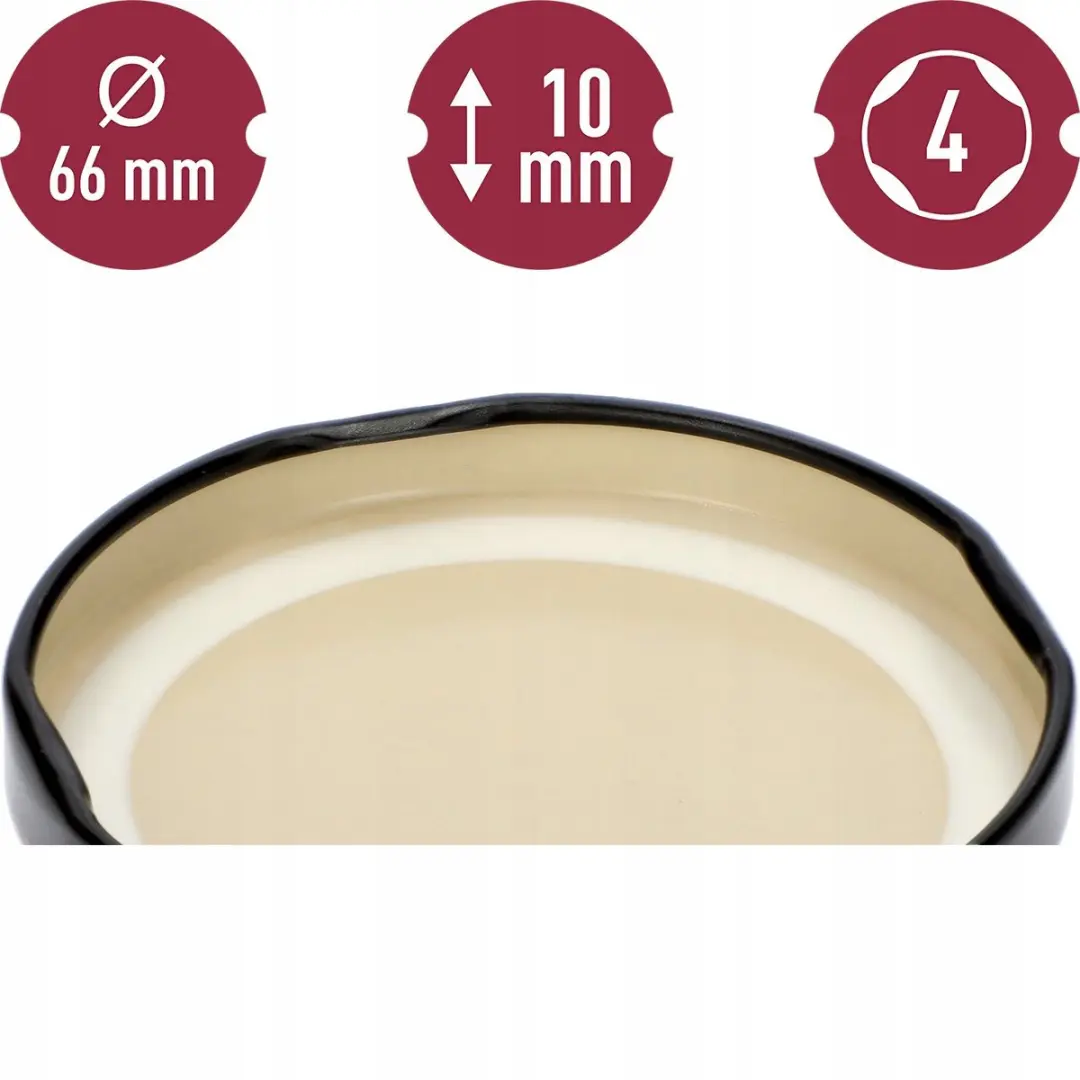 Browin Vruchten Deksel 66mm - 10 Stuks - Zwart