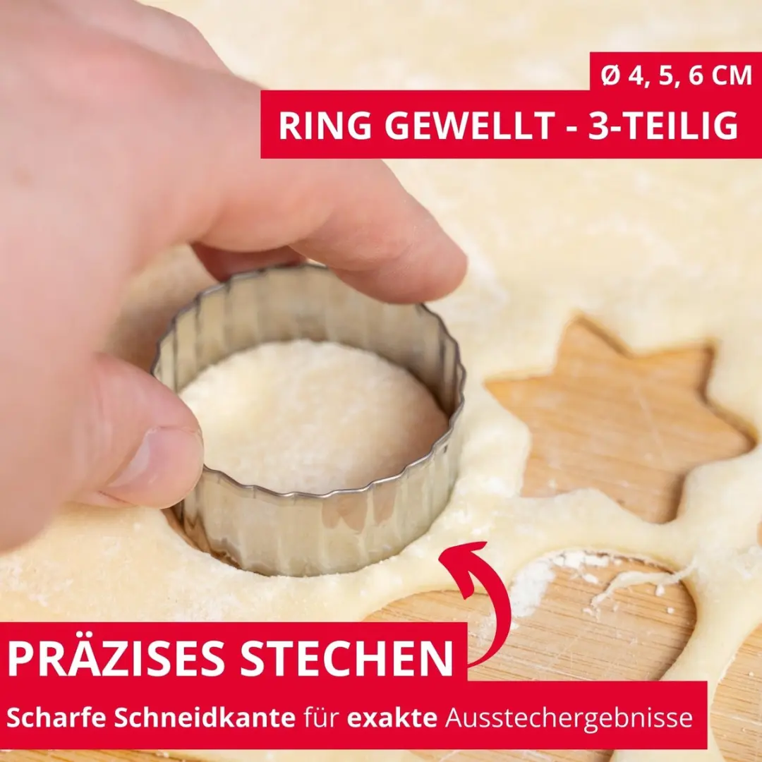 Westmark Ring Golvend Uitsteekvormpjes 3-delig - 4,5/5/6cm
