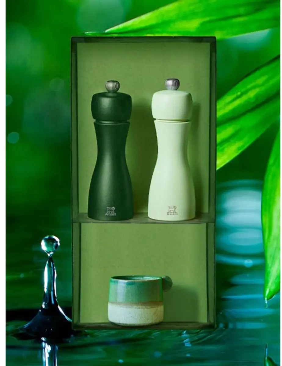 Peugeot Tahiti Duo Peper- en Zoutmolen Hout Groen - 15cm