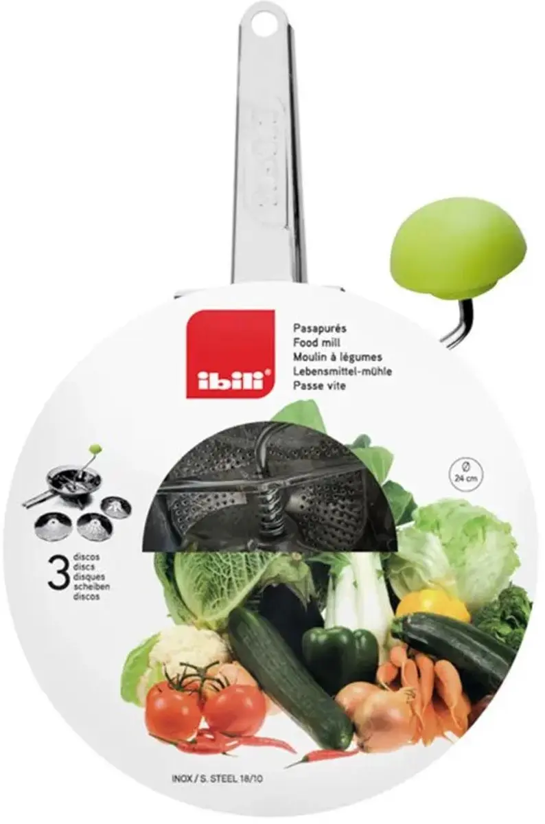 Ibili Passeerzeef 24cm - 4-delig - RVS Groen - afbeelding 6 van 6