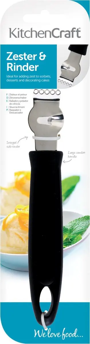 KitchenCraft Zester 17cm - Zwart/Zilver