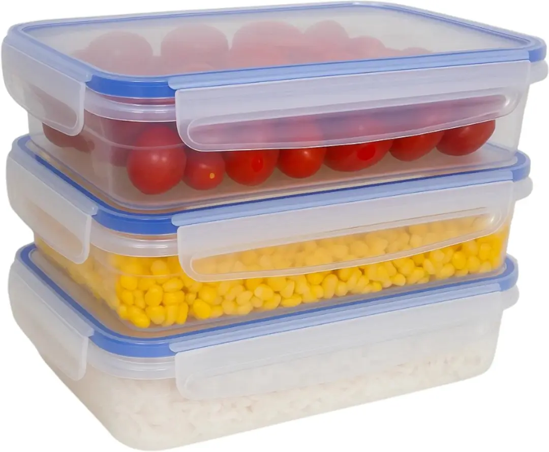 Cookinglife Vershoudbakjes Clip & Fresh 1,4L - Set van 3 - Blauw