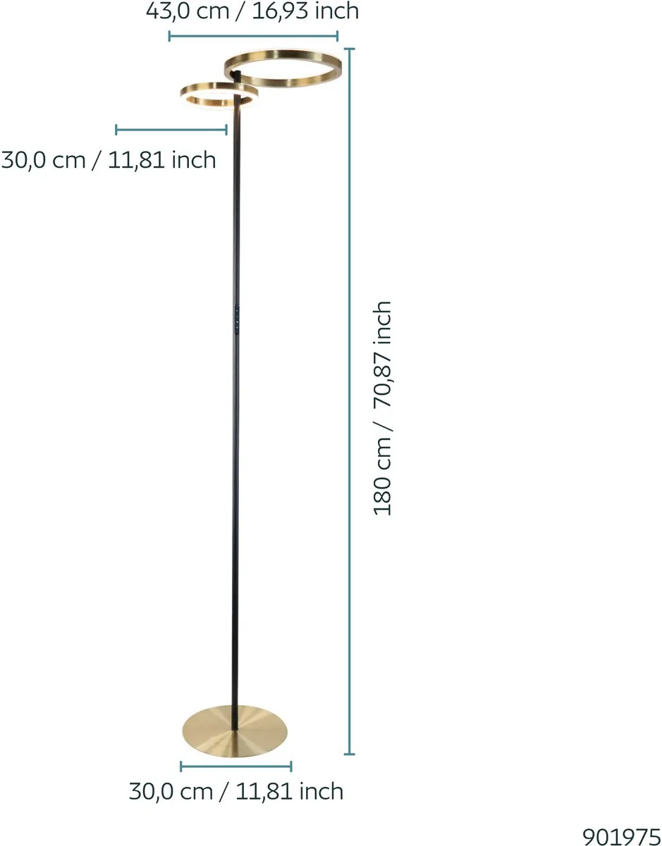Eglo Castelpoto 1 Staande lamp - LED - Wit/Goud
