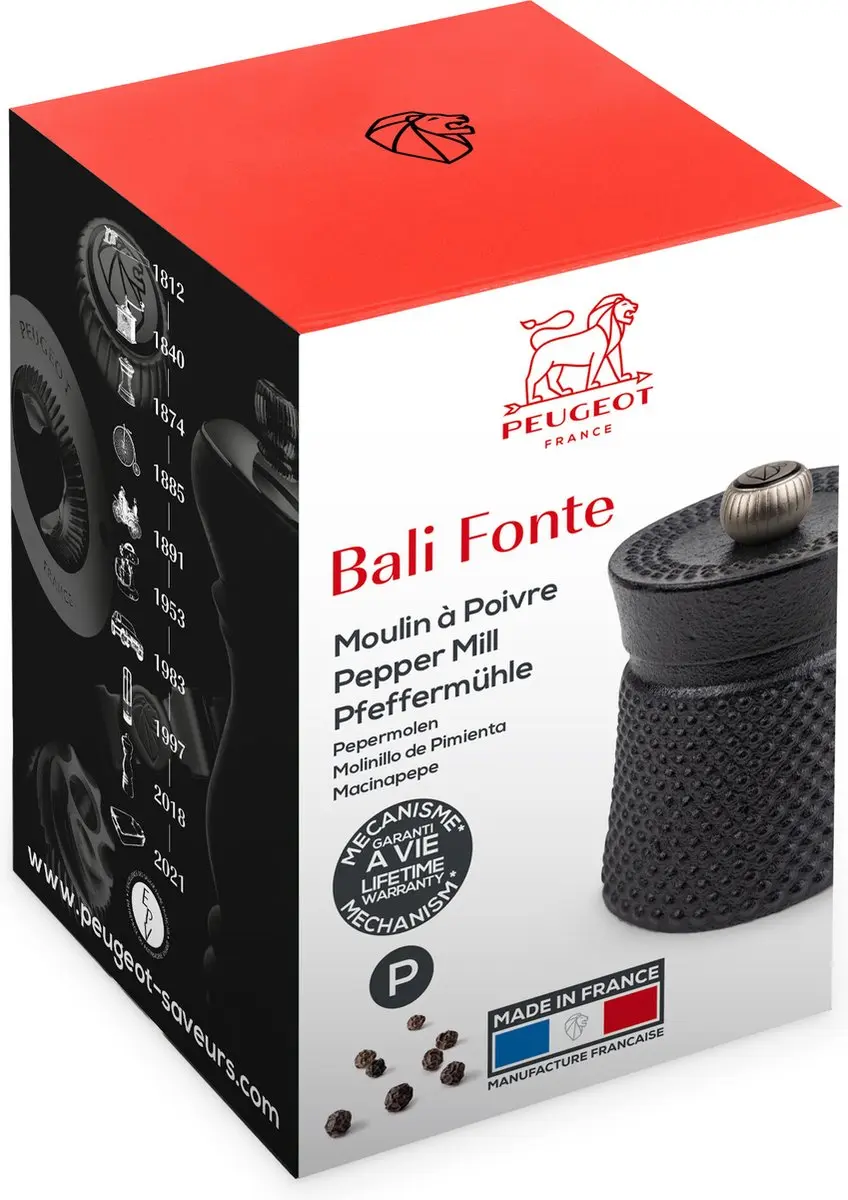 Peugeot Bali Fonte Pepermolen 8cm - Zwart