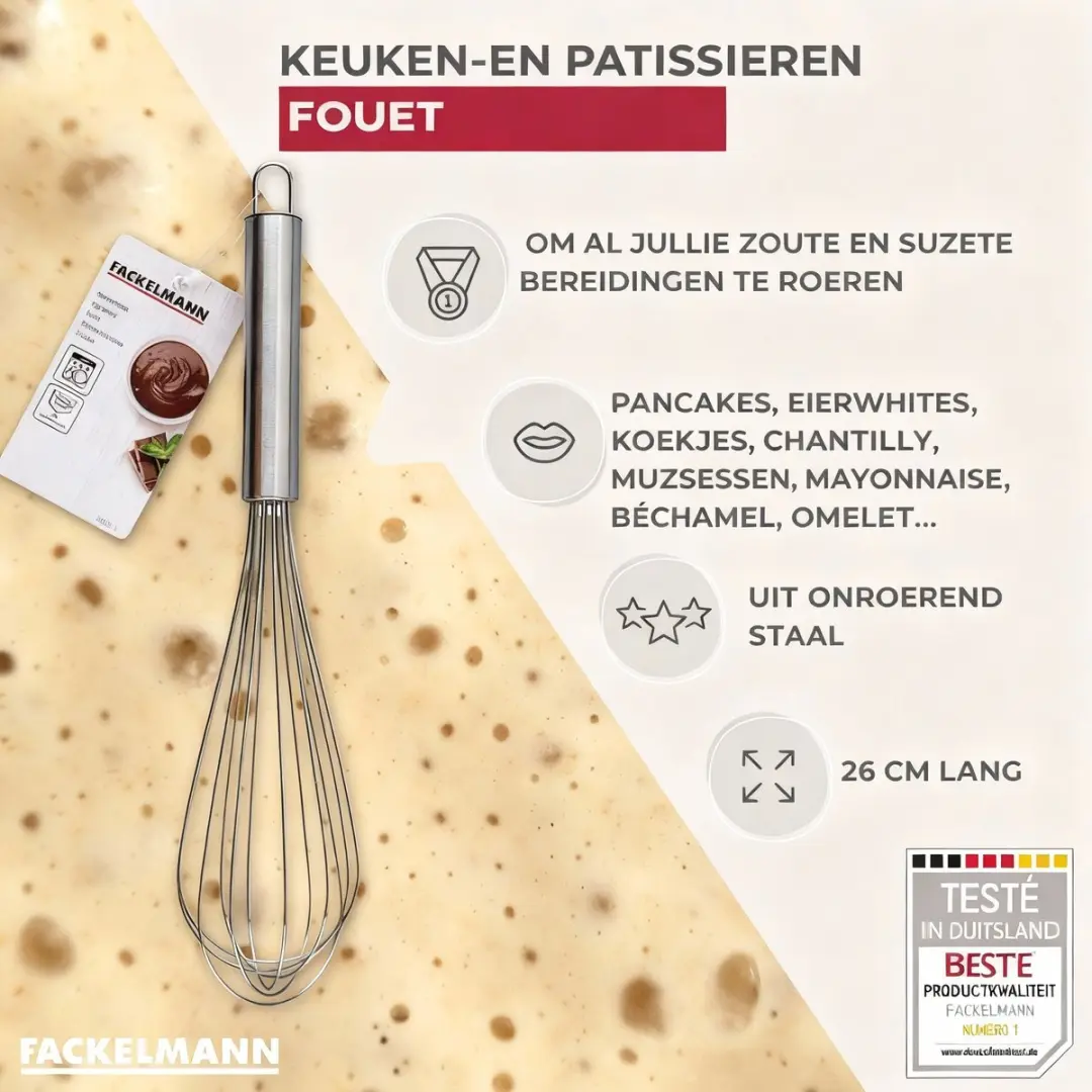 Fackelmann Roestvrijstalen Garde 26cm - Grijs