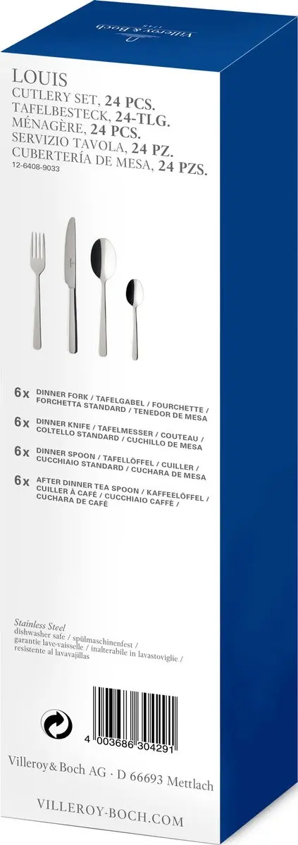Villeroy & Boch Louis Bestekset 24-delig - Zilver