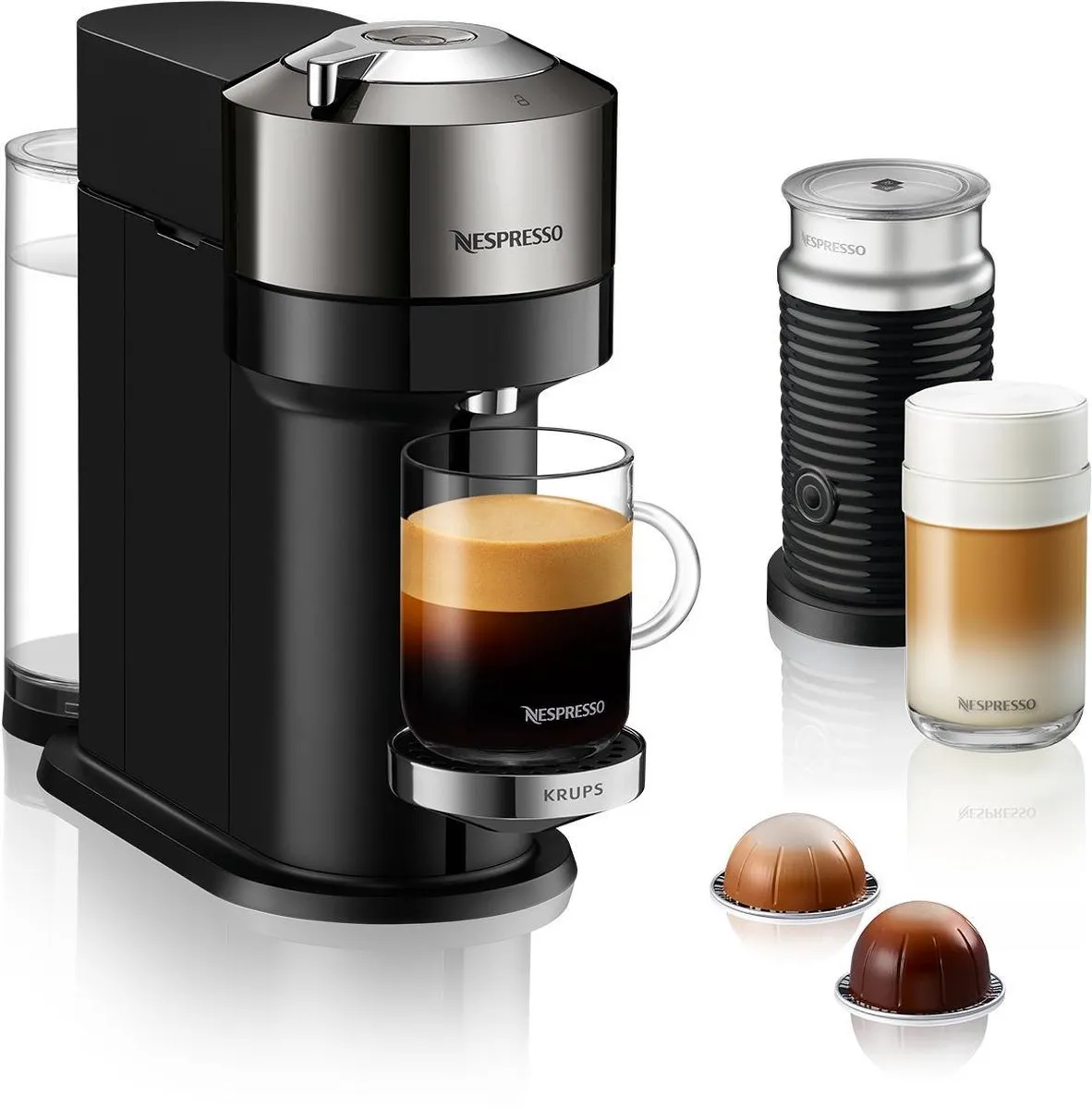 Krups Nespresso Vertuo Next XN910C Koffiecupmachine - Chrome - afbeelding 6 van 6
