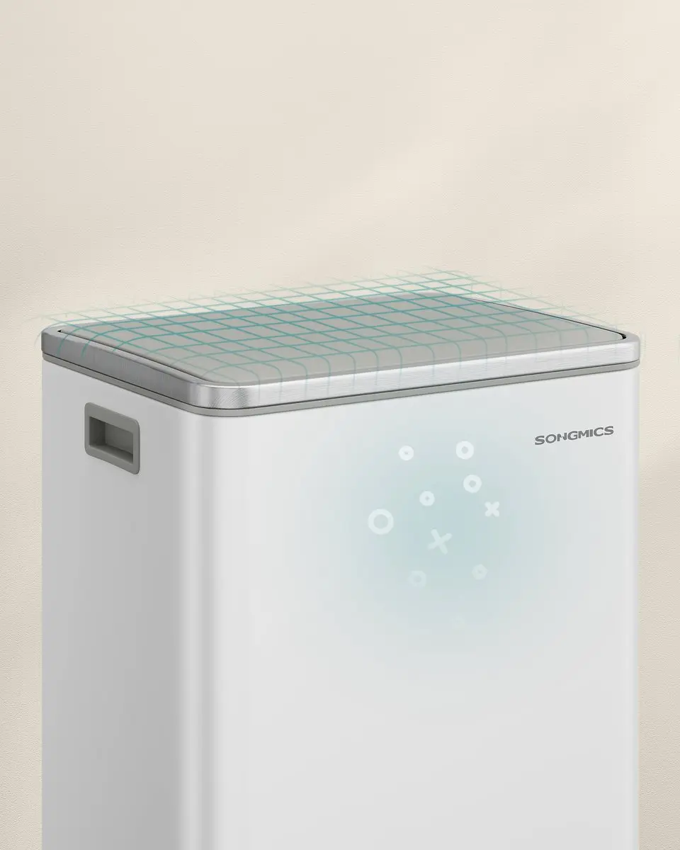 Songmics Pedaalemmer LTB595WC01V1 - 50L - Wolkenwit