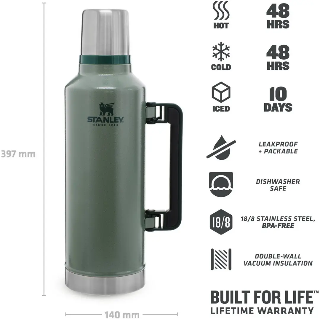 Stanley Classic Legendary Thermosfles 2.3L - Hammertone Green - afbeelding 6 van 6