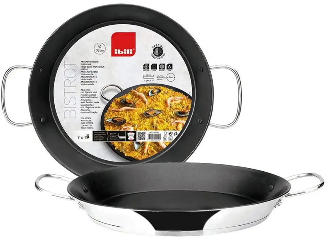 Ibili Bistrot Roestvrij Staal Paellapan 36cm - Zilver