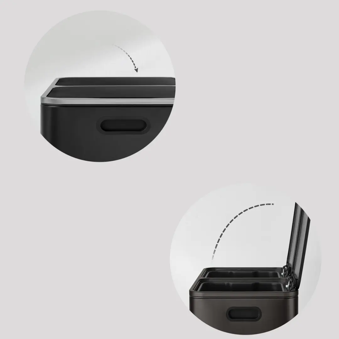 Songmics Pedaalprullenbak 80L - 2x40L - Zwart