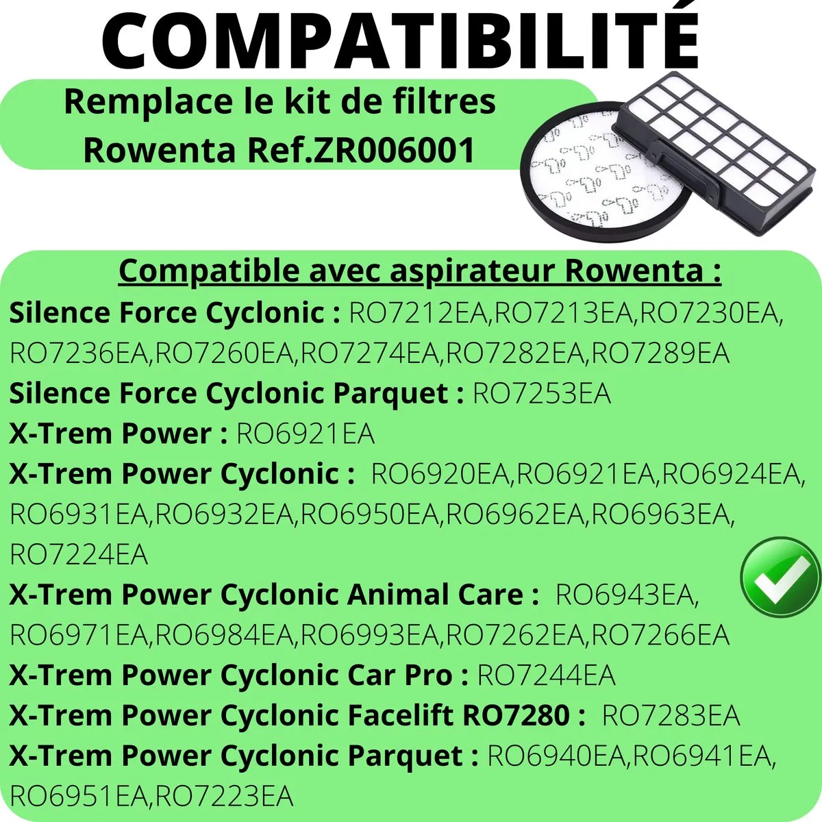 Rowenta ZR006001 Vervangingsfilter - 2 Stuks - Zwart