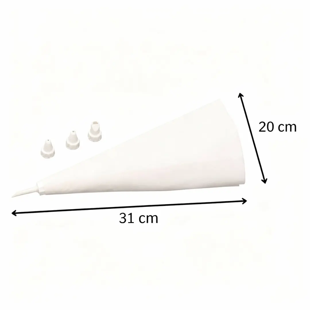 Zenker Smart Pastry Spuitzak met 4 Mondjes - 31cm Wit