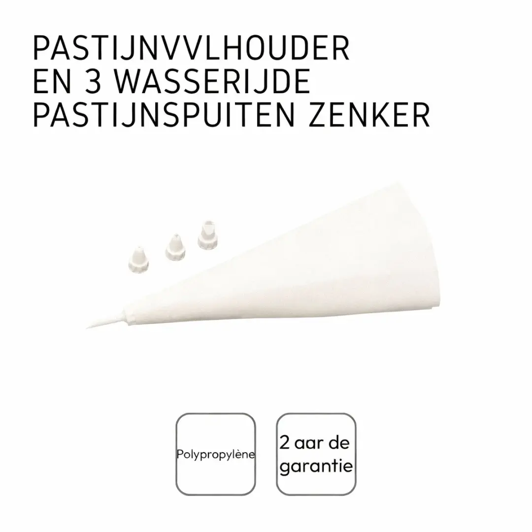 Zenker Smart Pastry Spuitzak met 4 Mondjes - 31cm Wit