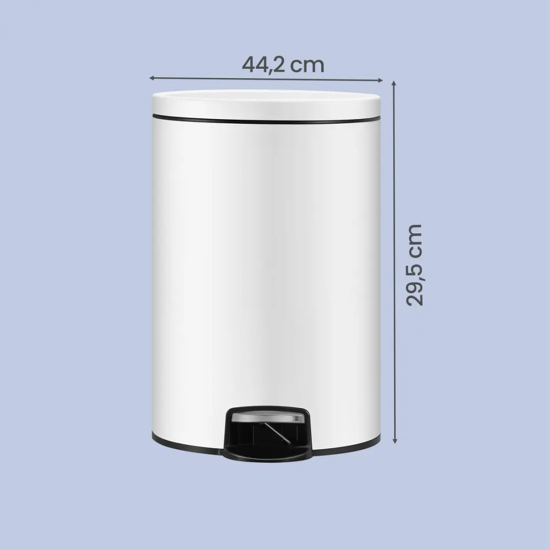 Songmics Pedaalemmer 20L - Wolkenwit - 15 Vuilniszakken