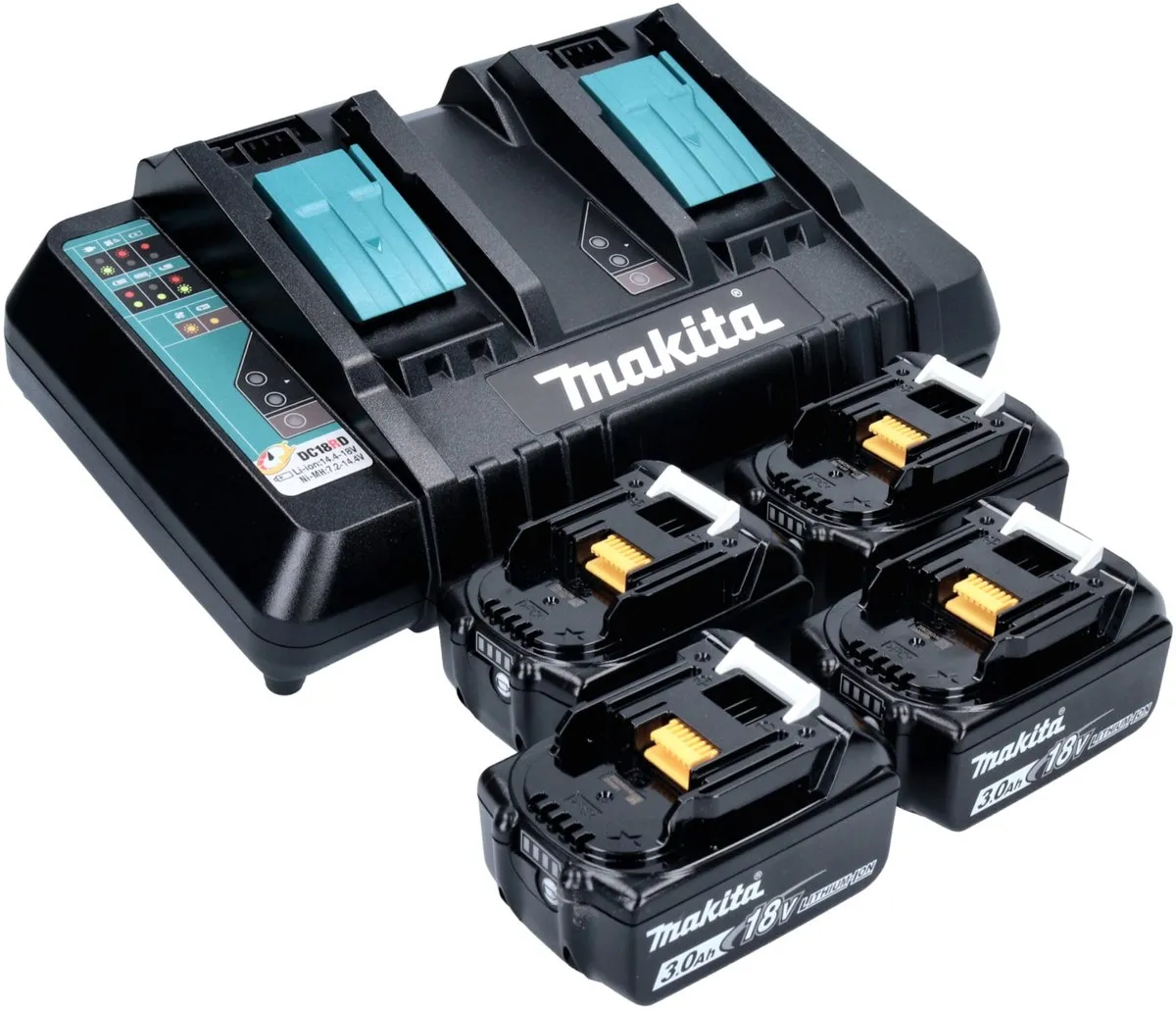 Makita DHW 080 PF4K Hogedrukreiniger 36V - 80 bar 380 l/u - 4x 3.0Ah accu + lader