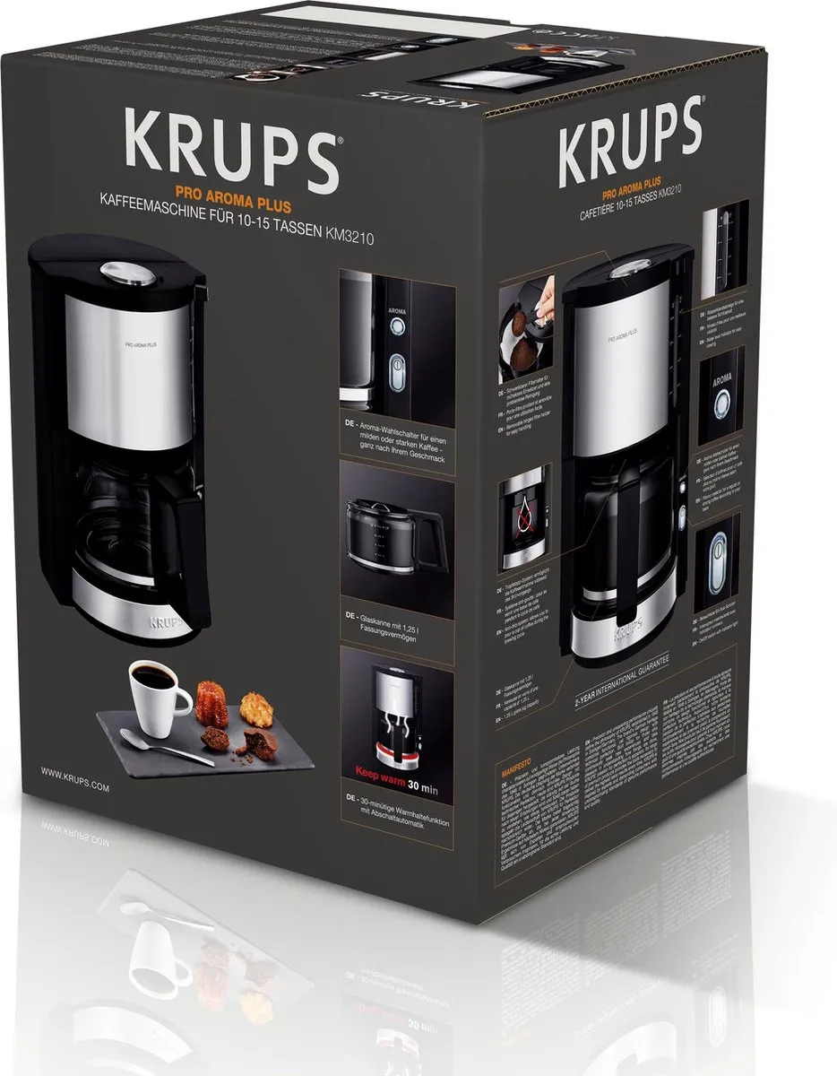 Krups Pro Aroma Plus KM3210 Filterkoffiezetapparaat 10 Koppen - Zwart