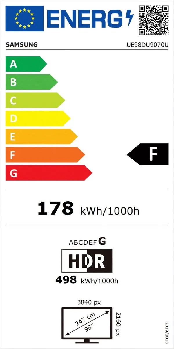 Samsung UE98DU9070U 98 inch 4K LED TV - Zwart