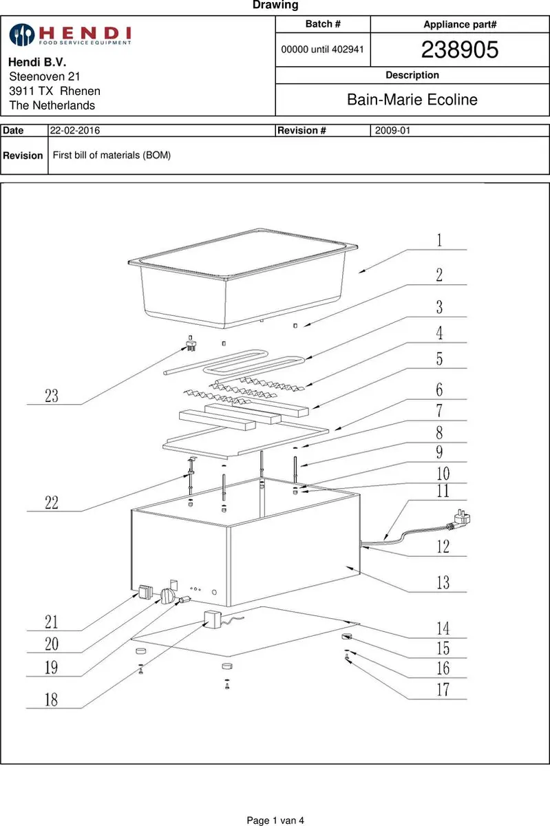 Hendi 6-pits Gasfornuis Kitchen Line 22589 - 28,5 kW - 1200x722x900mm