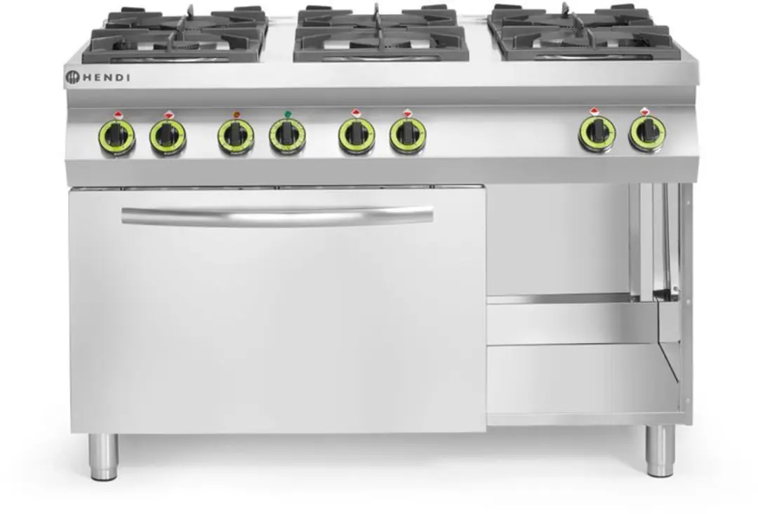 Hendi 6-pits Gasfornuis Kitchen Line 22589 - 28,5 kW - 1200x722x900mm