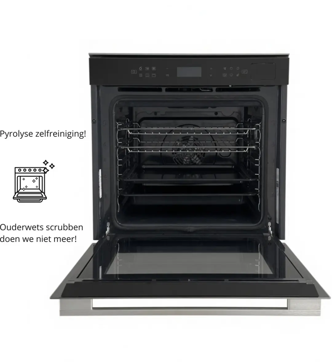 Whirlpool W7OSPIXOC Inbouwoven 73L - Pyrolyse Zelfreiniging - Turbo Hetelucht + Stoom - RVS/Zwart