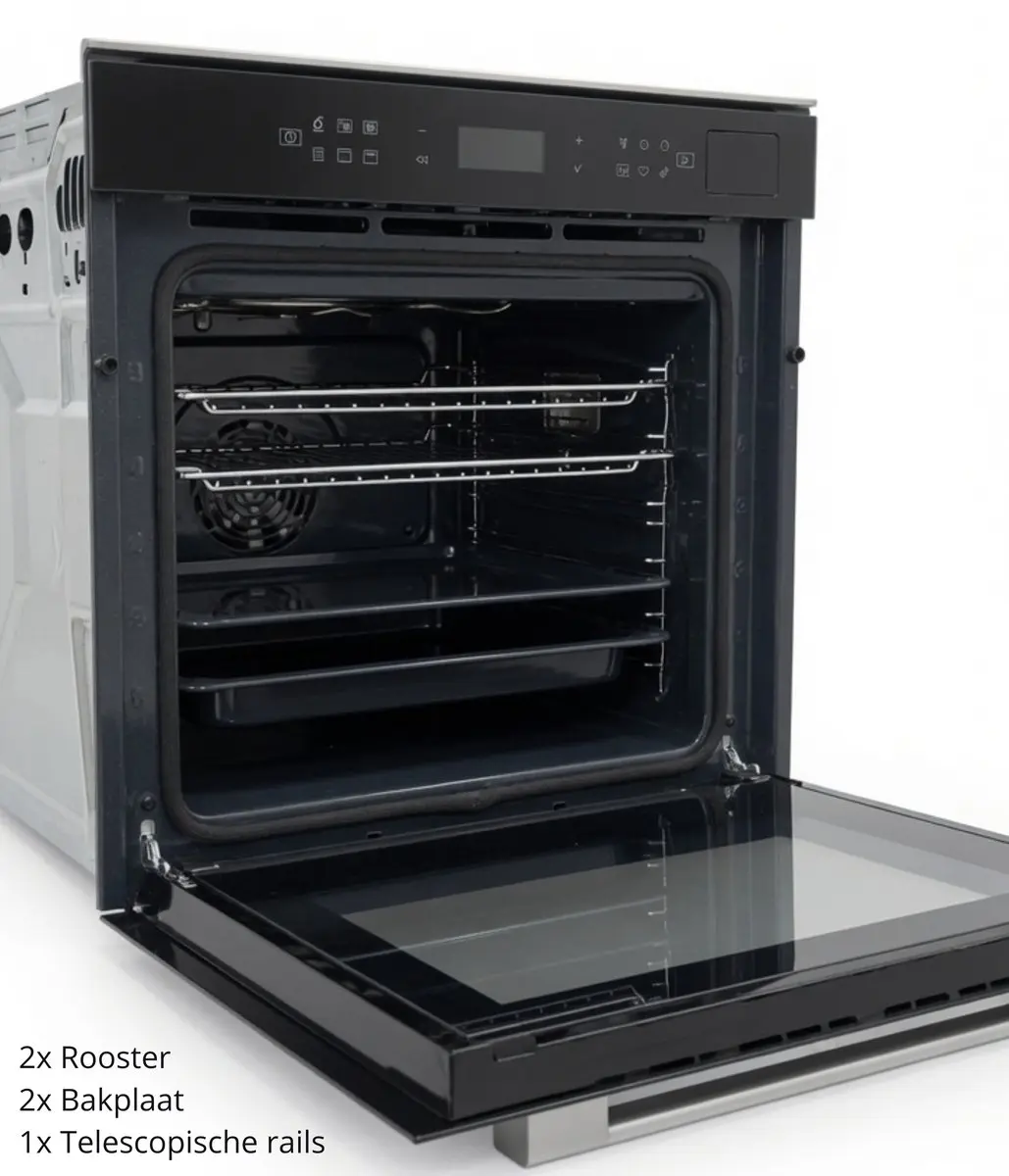 Whirlpool W7OSPIXOC Inbouwoven 73L - Pyrolyse Zelfreiniging - Turbo Hetelucht + Stoom - RVS/Zwart