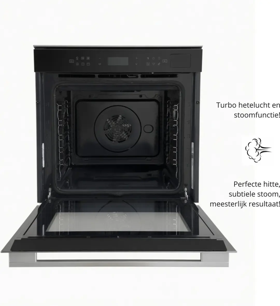 Whirlpool W7OSPIXOC Inbouwoven 73L - Pyrolyse Zelfreiniging - Turbo Hetelucht + Stoom - RVS/Zwart
