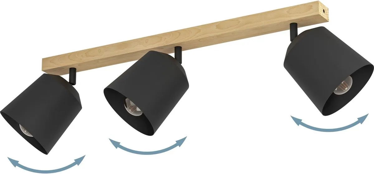 Eglo Cotorro Spot E27 - 3 Lichtpunten 84cm - Bruin/Zwart