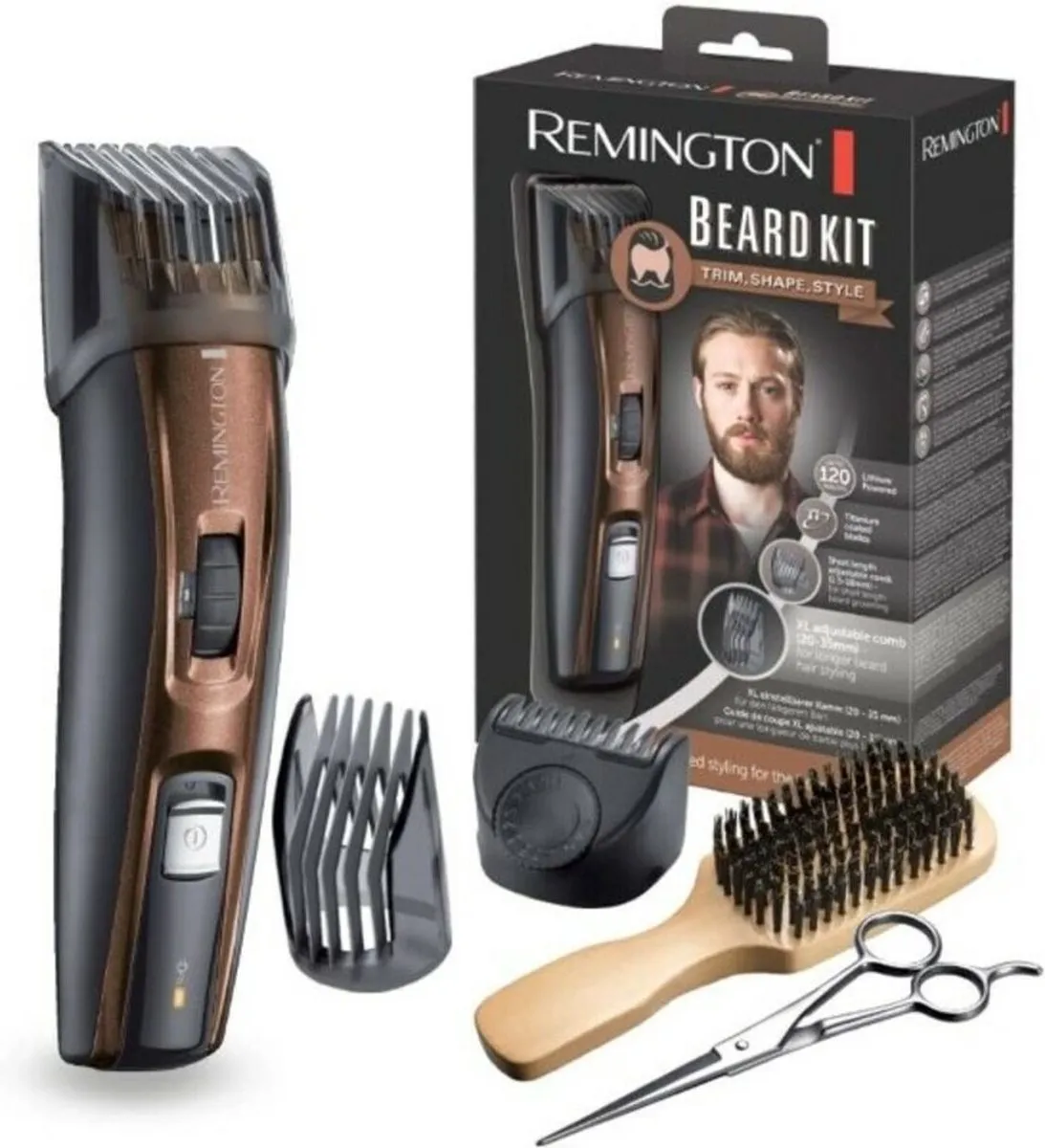Remington MB4046 Baardtrimmer - 3 Opzetstukken - Bruin