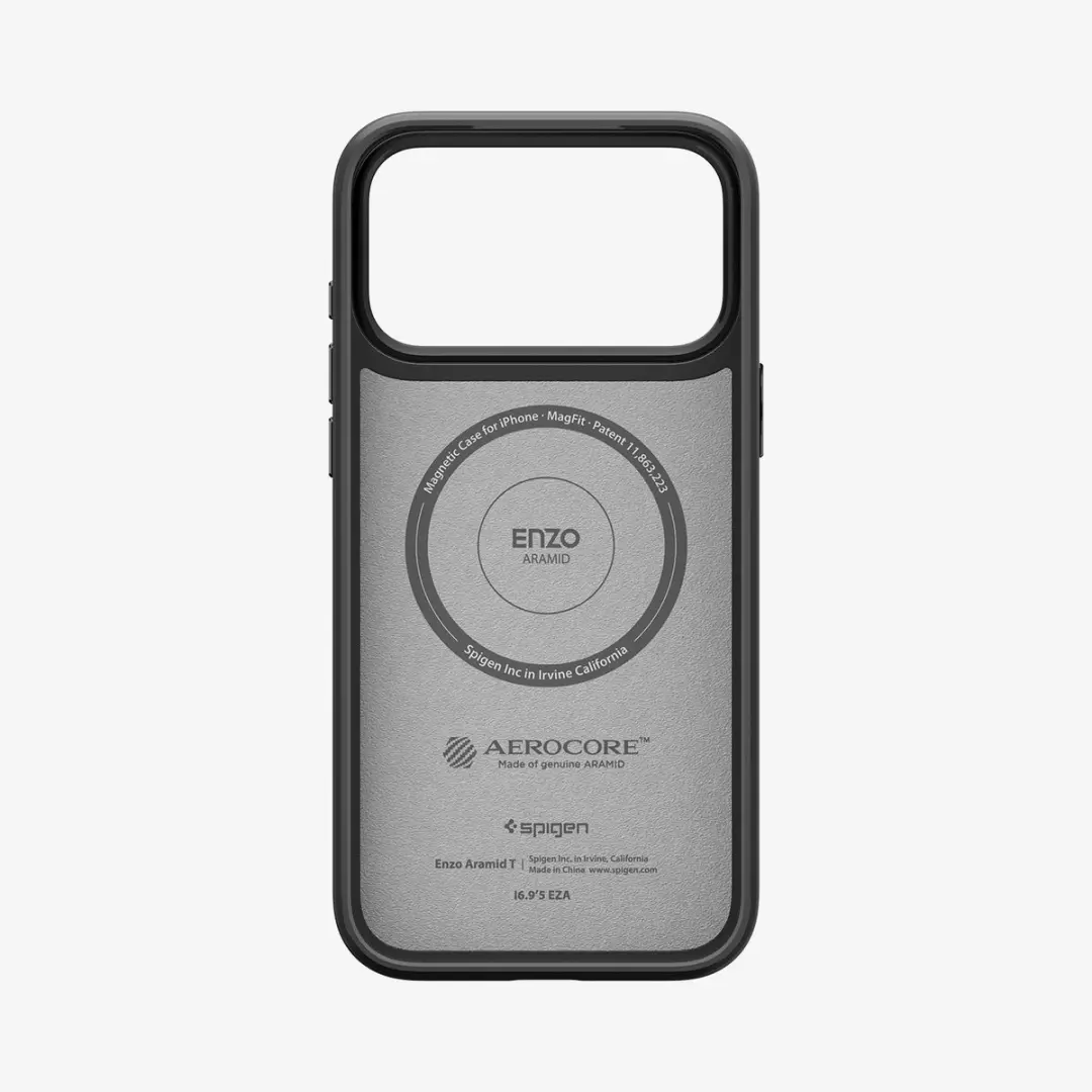 Spigen Enzo Aramid MagSafe Hoes iPhone 17 Pro Max - Zwart - afbeelding 6 van 6