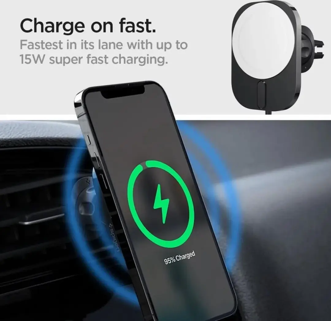 Spigen OneTap Pro 3 Autohouder - MagSafe 15W - iPhone 12-serie - Zwart