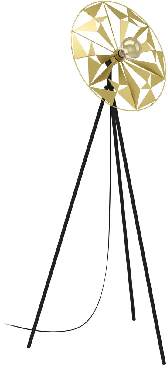 Eglo Castanuelo Vloerlamp E27 152cm - Zwart/Goud