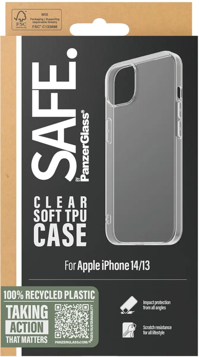 PanzerGlass SAFE. TPU Hoes iPhone 14 - Transparant - afbeelding 6 van 6