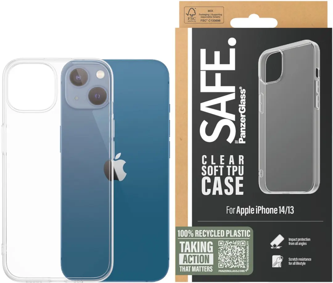 PanzerGlass SAFE. TPU Hoes iPhone 14 - Transparant